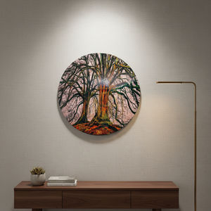 Decoración de Arte de pared de Metal de hierro forjado hecha a mano-redondo con varilla, chapado en oro para decoración de sala de estar - Product Image 6