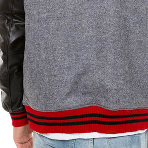 Veste de survêtement à capuche pour homme de grande taille, design haut de gamme, en laine/cuir de haute qualité, style streetwear - Product Image 5