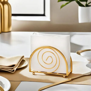 ที่ใส่กระดาษทิชชู่ตกแต่งโต๊ะแบบโบราณที่จัดเก็บทิชชู่แบบหรูหราแท่นวางทิชชู่โลหะ - Product Image 5