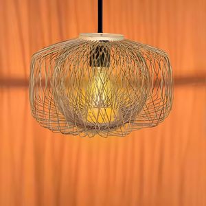 ที่แขวนโคมไฟหวายทรงระฆังตื้นที่ทำด้วยมือเป็นมิตรกับสิ่งแวดล้อมแบบดั้งเดิมที่ทันสมัย - Product Image 2