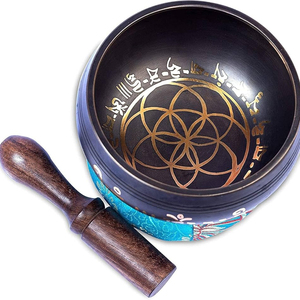 Pure <b>Brass</b> Tibetan Singing Bowl Carved Mindfulness Prayer <b>Instrument</b> for Stress Relief and Meditation with custom size, design - Product Image 4