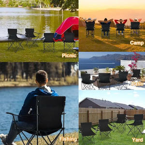 Mobilier d'extérieur moderne Vente en gros Chaise de camping pliante portable en acier inoxydable pour le jardin Profitez du plein air - Product Image 3