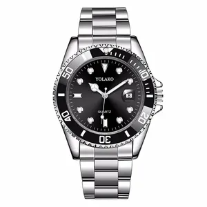 นาฬิกาสแตนเลสสำหรับผู้ชายพร้อมปฏิทินนาฬิกาควอตซ์