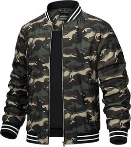 Servicio OEM Fabricación personalizada Todo negro Bandera de EE. UU. Olive-Kream Bomber Varsity Letterman Chaqueta con cremallera de dos tonos - Product Image 4