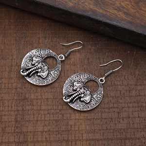 Popular elefante diseñador 925 plata esterlina moda aro colgante pendientes Tribal joyería para mujeres hecho a mano chapado en oro - Product Image 3