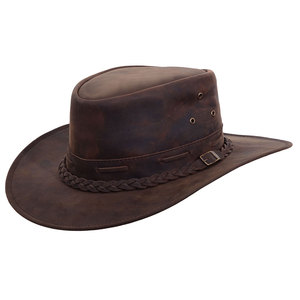Wholesale Custom Design Large Brim Cowboy Hat Men's Riding Hat with Suede Outdoor Sunshade Hot Selling Imitation Leather Hat - Product Image 2