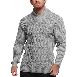 Pull oversize 100% coton pour hommes Pull d'hiver décontracté à manches longues Crochet avec logo imprimé motif décoration Pulls pour hommes - Product Image 3