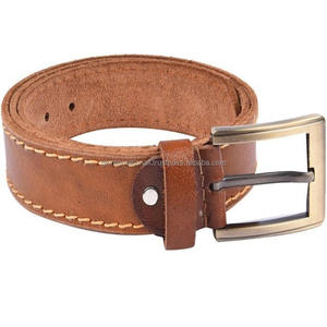 Cinturón informal de cuero a la moda para hombre con costuras en contraste de diseño personalizado, cinturones y accesorios de cuero para hombre de alta calidad - Product Image 3