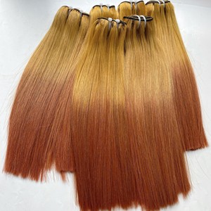 SDD pour OMBRE Extensions de cheveux Remy lisses en deux parties blondes Cheveux humains vietnamiens naturels Prix de gros pour la fabrication de perruques - Product Image 3
