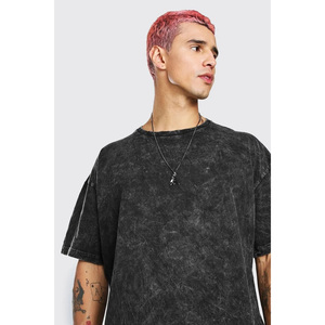 Coupe et coudre t-shirt Batik 260 gsm lavage à l'acide vintage t-shirt surdimensionné t-shirt coton t-shirt hommes t-shirts - Product Image 3