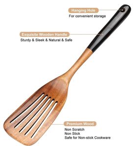 Metier diseño elegante espátula de cocina de madera duradera con mango de agarre de mano largo y resbaladizo cocina esencial por glowin fashion - Product Image 5