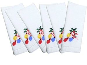 Servilletas de Tela Bordadas de Algodón Personalizadas al por Mayor, Coloridas, con Diseño de Globo Navideño, con Dobladillo, para Cena, Hogar, Restaurante, Uso en Días Festivos - Product Image 6