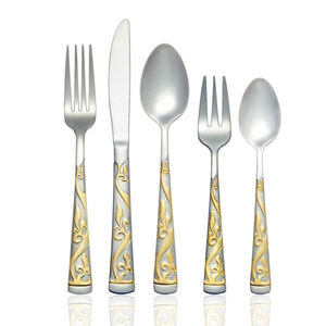 คุณภาพเยี่ยมอุปทานอินเดียขายส่งช้อนส้อมมีด Flatware สแตนเลสชุดช้อนส้อมโลหะชุบเงินสําหรับงานปาร์ตี้ - Product Image 5