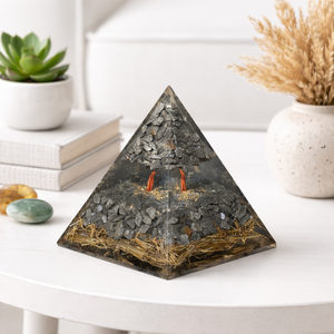 Pyramide d'Orgone en Hématite Sculptée, Protection Énergétique, Guérison, Pierre Précieuse, Amour, Durable, Véritable Cristal, Décoration d'Intérieur - Offre Spéciale - Product Image 6