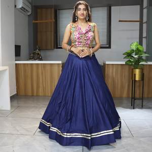 最新设计师纯人造丝棉印花<span class=keywords><strong>Kodi</strong></span>作品Lehenga Choli By FabZone - Product Image 2