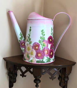 Regadera de Metal de alta calidad moderna, diseño de flores pintadas a mano para riego de jardín doméstico y riego de plantas - Product Image 1