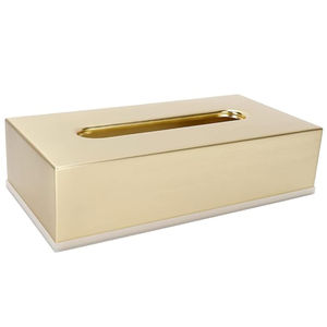 Gold Stainless Steel Rectangular Tissue Box Table Top <b>Napkin</b> Storage Holder Elegant <b>Napkin</b> <b>Dispenser</b> for Bathroom & Living Room - Product Image 1