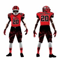 Maillots de football entièrement personnalisés avec pantalons assortis, vente en gros, uniformes de football américain sublimés rouge et blanc, courts et respirants