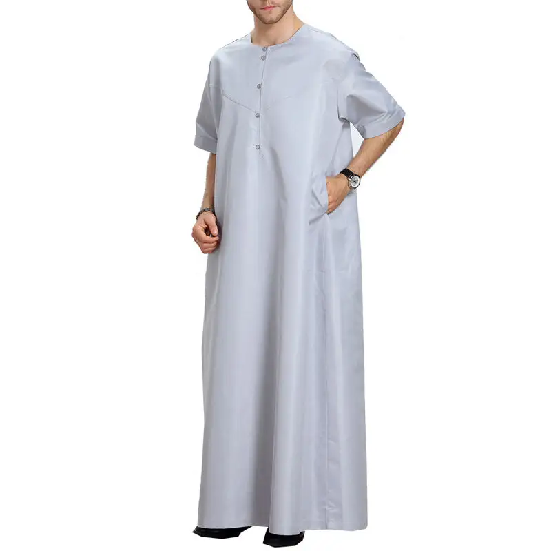 Váy Chữ Eid Hồi Giáo Cho Nam Áo Choàng Vải Thawb Tobe Daffah Juba Jubbah Jubah Thobes Hồi Giáo Ả Rập Saudi Dubai Cotton 2023 Abaya Kaftan