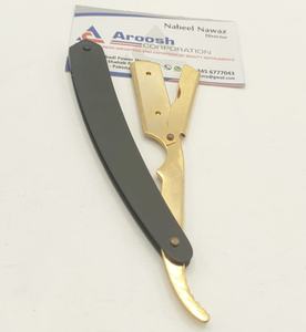 Rasoir manuel à lame unique professionnel pour barbiers Bikini de cheveux jetables de haute qualité Logo personnalisé or noir - Product Image 5