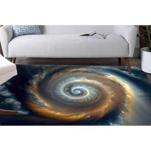 Alfombra Galaxy Swirl, Tapete de Piso con Diseño de Espiral Vortex, Alfombra de Chenilla - Product Image 5