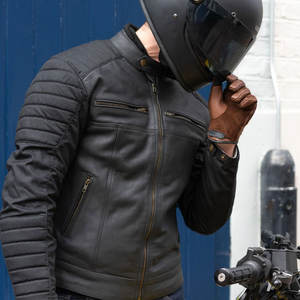 Wholesale Plus Size <b>Thin</b> Winter Motorbike Cow Skin Leather <b>Jacket</b> <b>Waterproof</b> Breathable Outdoor Use Stand Collar Men Racing - Product Image 5