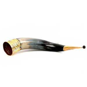 Corne Viking Sculptée de Luxe pour Boire Logo Personnalisé Style Nautique pour Bière et Eau en provenance d'Inde - Product Image 2