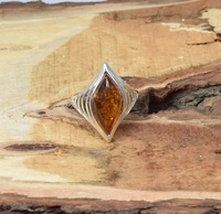 Ambre Baltique certifié 925 argent Sterling pierre précieuse naturelle élégante bague faite à la main cadeau pour Noël