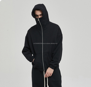 เสื้อฮู้ดดี้ผ้าฝ้ายเรียบๆ สกรีนโลโก้เองได้ ไม่มีเชือก ทรงบ็อกซี่ สไตล์วินเทจ ไหล่ตก - Product Image 6