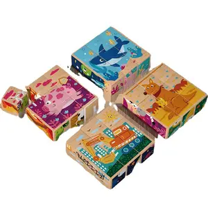 De madeira Puzzled Magic Cube Building Blocks Montessori Brinquedos Educativos Para Crianças Pensamento Lógico Pai-filho Giftcube puzzle