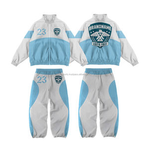 Survêtements coupe-vent élégants grande taille pour hommes entraînement fermeture élastique extérieur deux pièces dessin ensembles en nylon pour hommes - Product Image 4