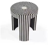 Ensemble de tables basses réglables en hauteur, design zen asiatique, avec plateau en MDF et incrustations modernes en résine, nacre et os, respectueux de l'environnement, pour l'extérieur
