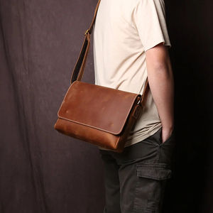 New Genuine <b>Leather</b> Men's Shoulder <b>Bag</b> First Layer <b>Leather</b> Vertical <b>Crossbody</b> <b>Bag</b> Casual Versatile <b>Bags</b> - Product Image 4