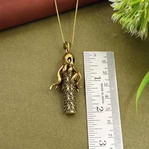 Collier pendentif pieuvre avec mini cuillère et boîte, en laiton, thème marin gothique, cadeau pour lui - Product Image 2