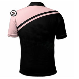 Polo noir et rose avec logo brodé pour femmes sur mesure | Chemises polo en coton vert et rose avec broderie de sororité pour femmes - Product Image 2