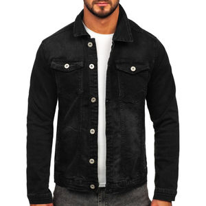 <b>Jacket</b> for Man, Man <b>Jacket</b> Wholesale High Quality <b>Men</b> Custom <b>Denim</b> <b>Jacket</b> Distressed Stylish <b>Black</b> Plain for <b>Men</b> OEM Customized. - Product Image 1