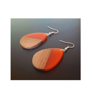 Mode bois et résine boucles d'oreilles boucle d'oreille pour les femmes géométrique déclaration boucles d'oreilles filles fête cadeau en gros - Product Image 1