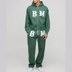 Full Zip Oversized Tracksuit for <b>Men</b> <b>Baggy</b> Hoodie and Matching <b>Joggers</b> Pant Ideal for Streetwear - Product Image 1