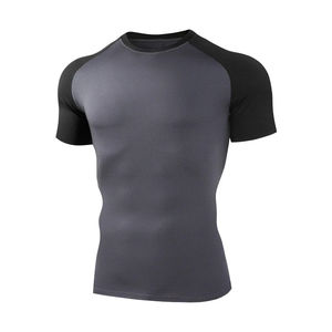 Camiseta de gimnasio de compresión de calidad superior 2025 para hombre, camisetas de entrenamiento de secado rápido con logotipo personalizado, ropa deportiva al por mayor - Product Image 4