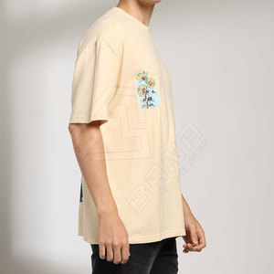 Camisetas extragrandes de algodón 240 Gsm de calidad superior del fabricante, ropa de calle, camisetas extragrandes 240 Gsm lisas en blanco para hombre - Product Image 5