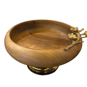 Décoration de la maison Vaisselle Serveur Bol Creative Qualité Bois Matériel Décoratif Écrou Bol Et Snacks Bol Avec Support De Fleurs - Product Image 2