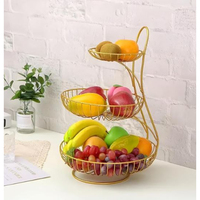 Panier de rangement pour fruits en acier inoxydable Panier et organisateur de fruits et légumes à 3 niveaux pour table à manger