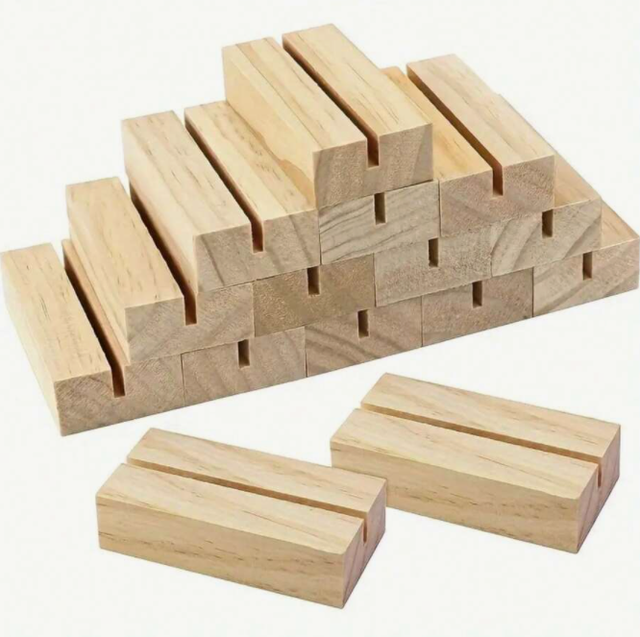 10pcs Wooden Photo Frame Table Number Card Holder Office Memo Clip Name Tag Holder Meeting Display Stand Perfect