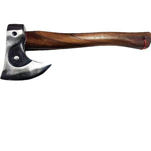 Hache en acier au manganèse 65 avec manche en bois massif, qualité industrielle, pour bricolage, survie en extérieur, camping, coupe, avec étui - Product Image 3