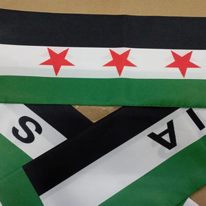 Bufanda de Siria 15*150cm, Bandera de la República Árabe Siria con Tres Estrellas para Decoración de Eventos - Product Image 4