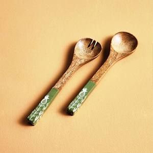 Juego de Servidores de Ensalada Recubiertos de Resina, Último Modelo, Ecológicos, Aptos para Lavavajillas, Utensilios Modernos para Ensalada de 11 Pulgadas, Hechos en India - Product Image 1