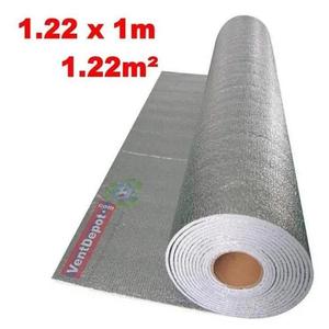 Rouleau d'isolation thermique pour maisons, MXCRA-008, 1,22 m x 1 m, 5 mm d'épaisseur, -51 à 82 °C, 0,1 mm métallisé, 3 mm microcellules, métallisé - Product Image 1