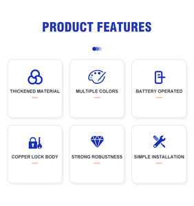 Ensemble de poignées de <span class=keywords><strong>porte</strong></span> carrées universelles en noir mat, en acier inoxydable, avec couvercle rectangulaire, serrure sphérique pour portes de salle de bain - Product Image 6