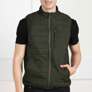 Chaqueta acolchada sin mangas transpirable a prueba de viento personalizada, venta al por mayor, chaleco acolchado informal con cremallera para hombre - Product Image 1