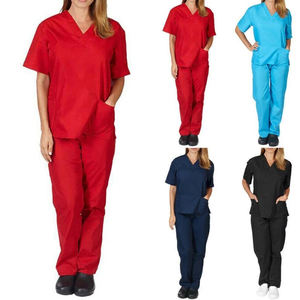 Wholesale Medical and Nurse Hospital Use Uniforms Women Sets <b>Jogger</b> Medical Spandex Nursing Scrub Short Sleeve Spa Uniform Set - Product Image 1